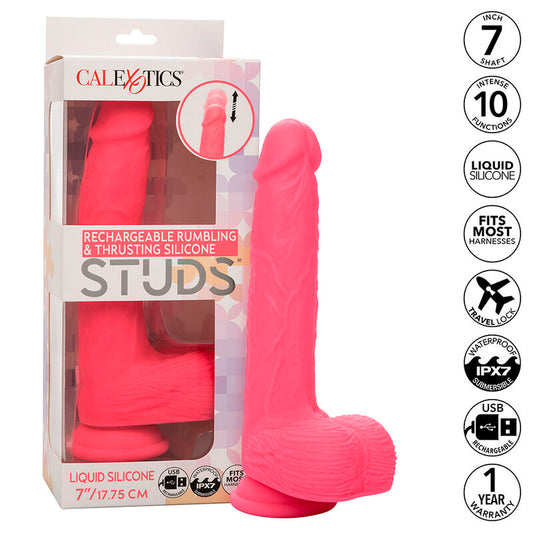 Vibrator Realistic, Calexotics - Studs, 10 Vibratii, 17.75 CM Roz