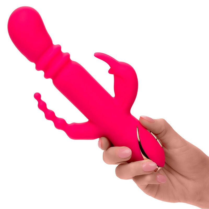 Vibrator Rabbit, CalExotics - Jack Fantasy Triple Heated, Ax Incalzit, Roz