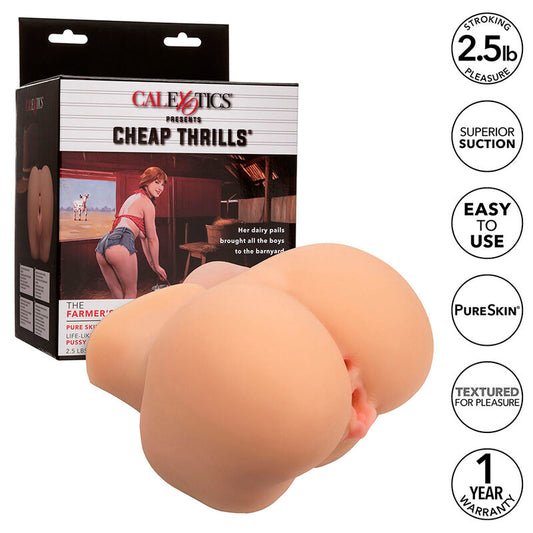 Masturbator Dublu Realist, CALEXOTICS - Cheap Thrills The Farmers Daughter, Pure Skin, 1,1 kg, Flesh