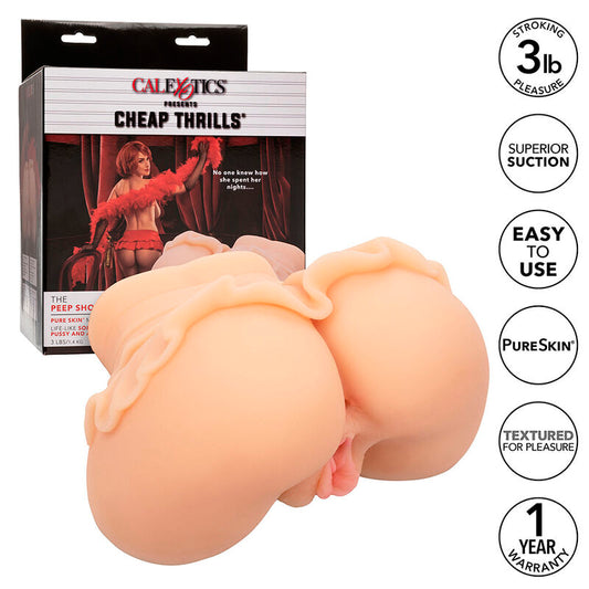 Masturbator Dublu Realist, CALEXOTICS - Cheap Thrills The Peep Show Girl, Pure Skin, 1,4 kg, Flesh