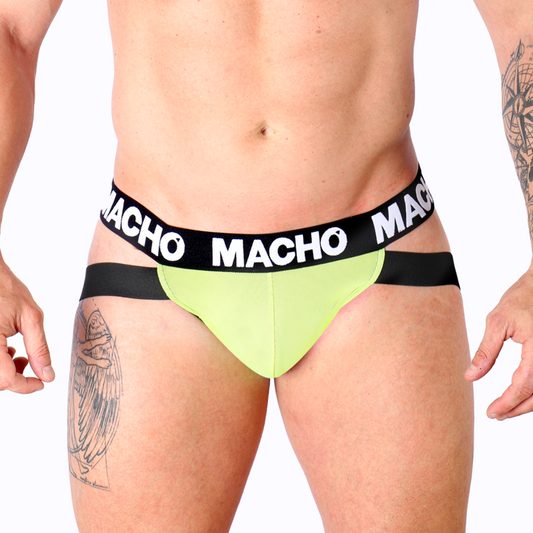 Jockstrap, Macho - MX28FA, Benzi Duble de Fixare, Galben S
