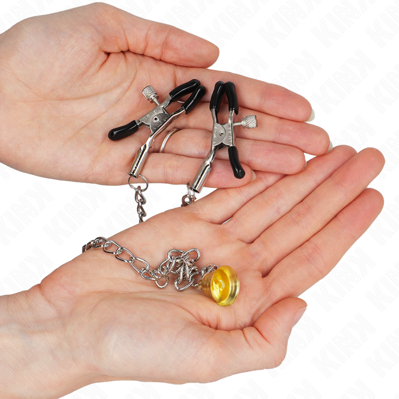 Cleme pentru Sfarcuri, Kink, cu Lant si Pandantiv din Corn, 30 CM