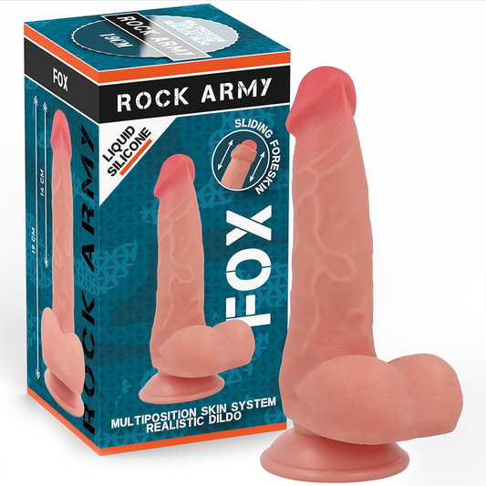 Dildo Realist, ROCKARMY - Liquid Silicone Fox, Dubla Densitate, 19 cm x 3,2 cm