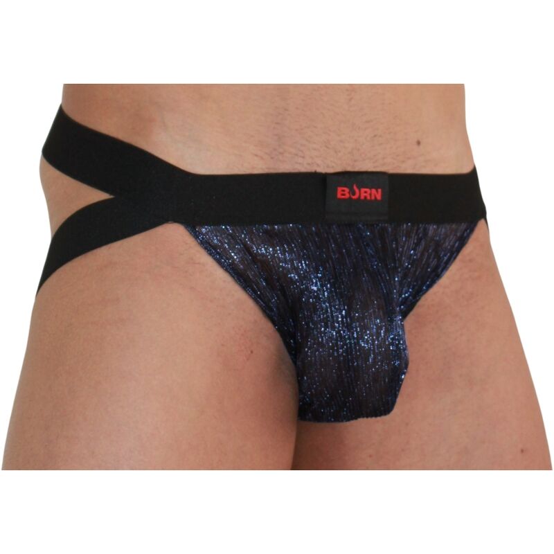 Jockstrap, Burn - 006, Stralucitor, Albastru / Negru S