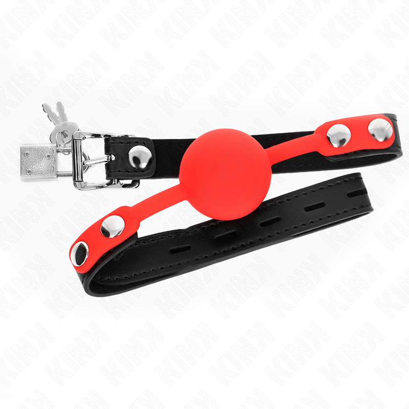 Gag cu Bila din Silicon, Kink, cu Lacat, 4 CM / 60 x 2 CM