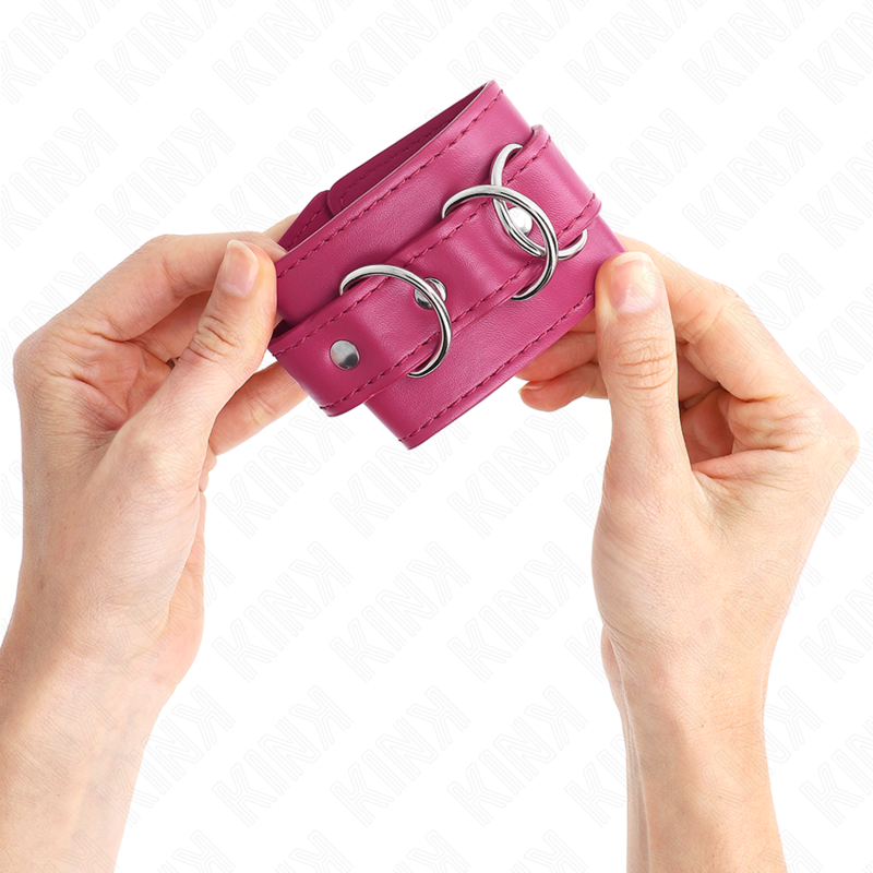 Catuse Erotice, Kink - 3 D-Ring, Ajustabile, 17.5-25 CM x 6 CM Roz