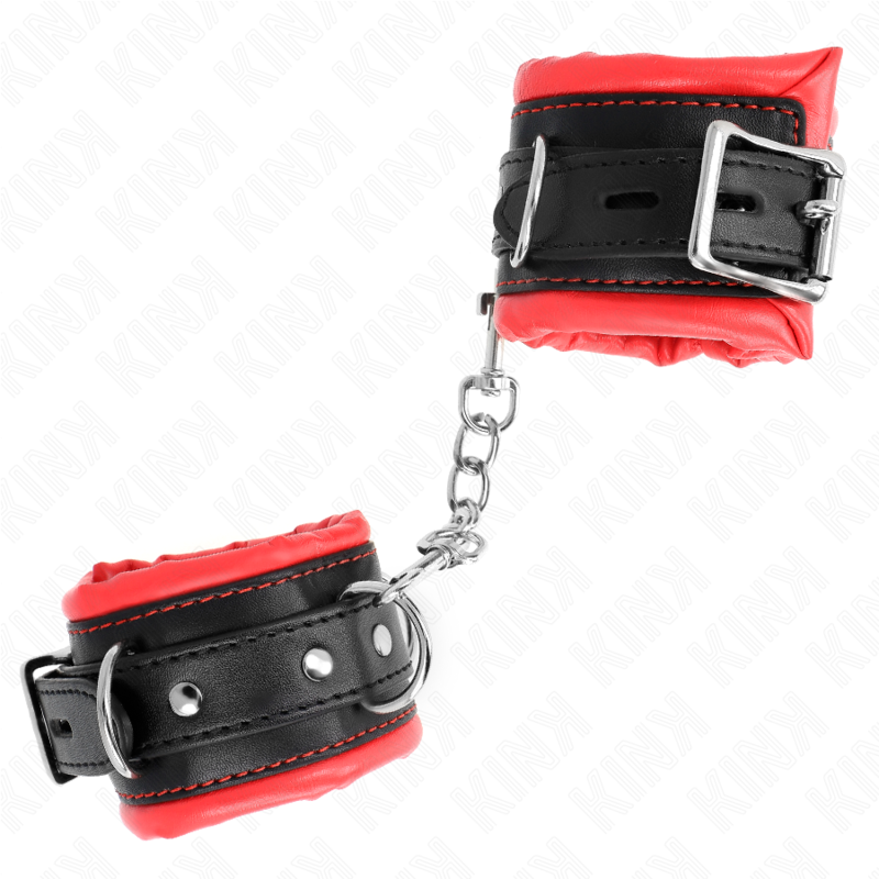 Catuse Erotice, Kink - Heavy Wrist Restraints, Captusite cu Blana Rosie Ajustabile, 20-30 CM x 6 CM
