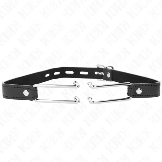Gag Metalic cu Carlig, Kink - Curea din Imitatie Piele Reglabila, 11.5 CM / 39-58 CM x 2 CM