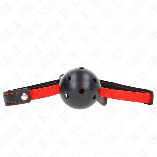 Calus BDSM, Kink - Hollow Hard Mouth, cu Curea Elastica, 4.5 CM / 56 x 1.5 CM