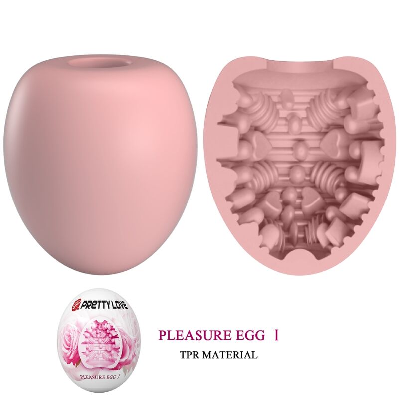 Masturbator Masculin, Pretty Love - BM-00900T90, Textura cu Nervuri, Egg Roz
