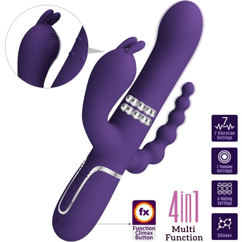 Vibrator Multifunctional, Pretty Love - Cammy Triple, 4 in 1, Mov