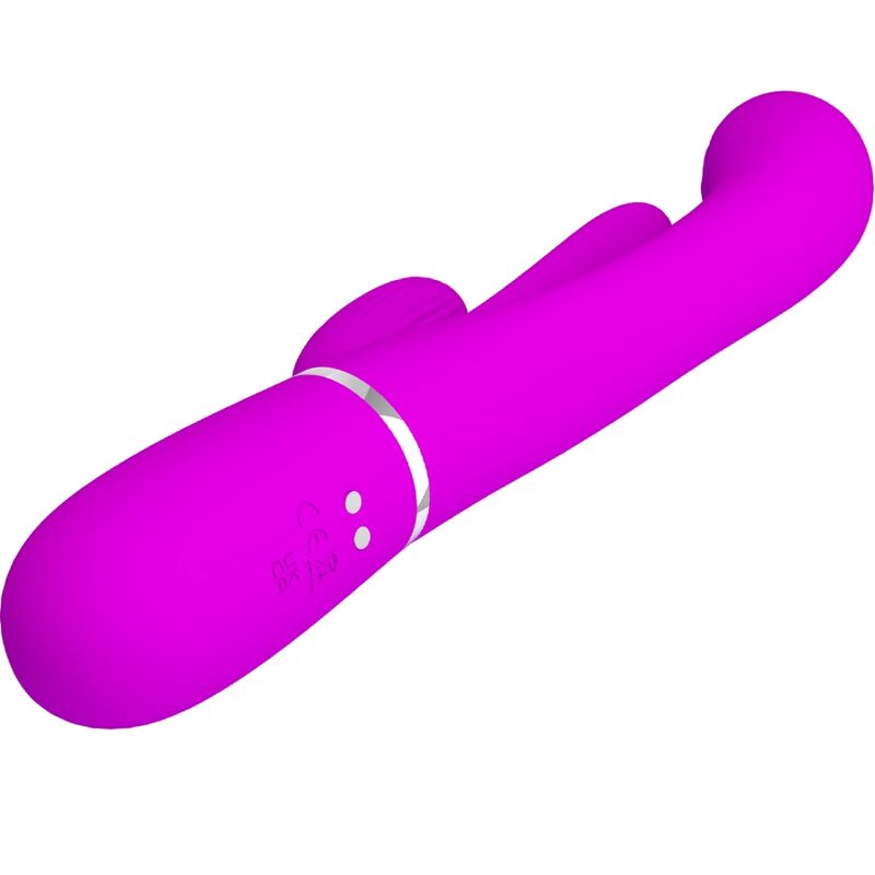 Vibrator Rabbit Triplu, Pretty Love - Shania, 7 Functii Pulsatii si Vibratii, Roz