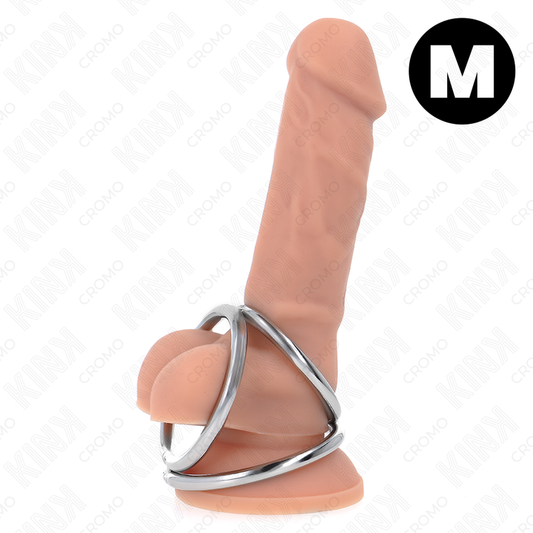 Inel pentru Penis, KINK - Triplu Cromat, Metal, 3,8 cm - 5 cm, Model 2