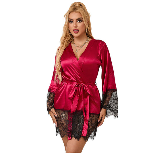 Pijama din Dantela Eleganta cu Tanga, SUBBLIME - Rosie, S/M