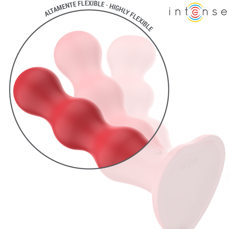 Vibrator cu Ventuza, Intense - Cody, Control de la Distanta, Rosu