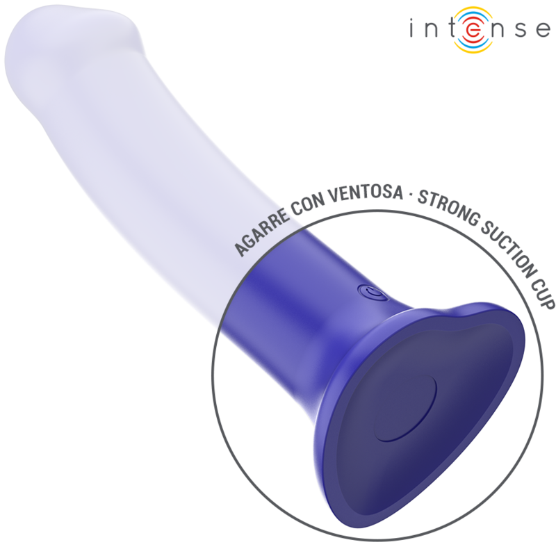 Vibrator cu Ventuza, Intense - Victoria, 10 Vibratii cu Telecomanda, Albastru Inchis