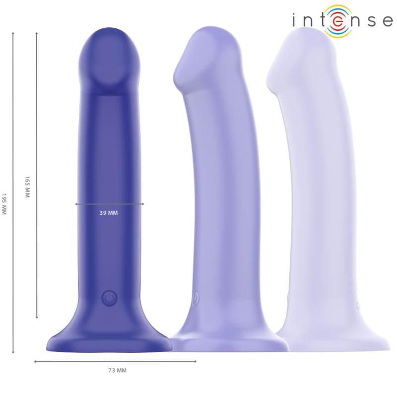 Vibrator cu Ventuza, Intense - Victoria, 10 Vibratii cu Telecomanda, Albastru Inchis