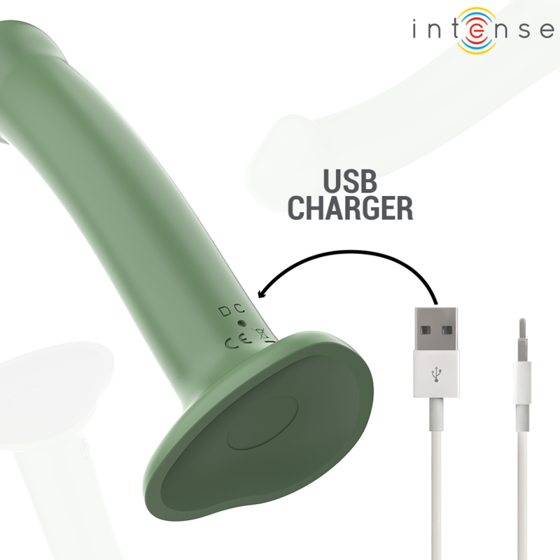 Vibrator, Intense - Becca, cu Ventuza si Telecomanda, Verde