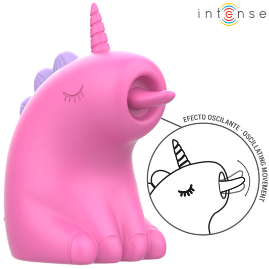 Stimulator Clitoris Rotativ 360°, INTENSE - Pinkie, Design Unicorn, Silicon, USB, Fucsia