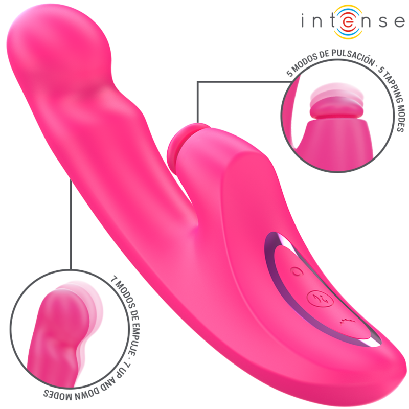 Vibrator, Intense - Emi, Multifunctional 3 in 1 cu 10 Mode de Vibratie, 13.5 CM Roz