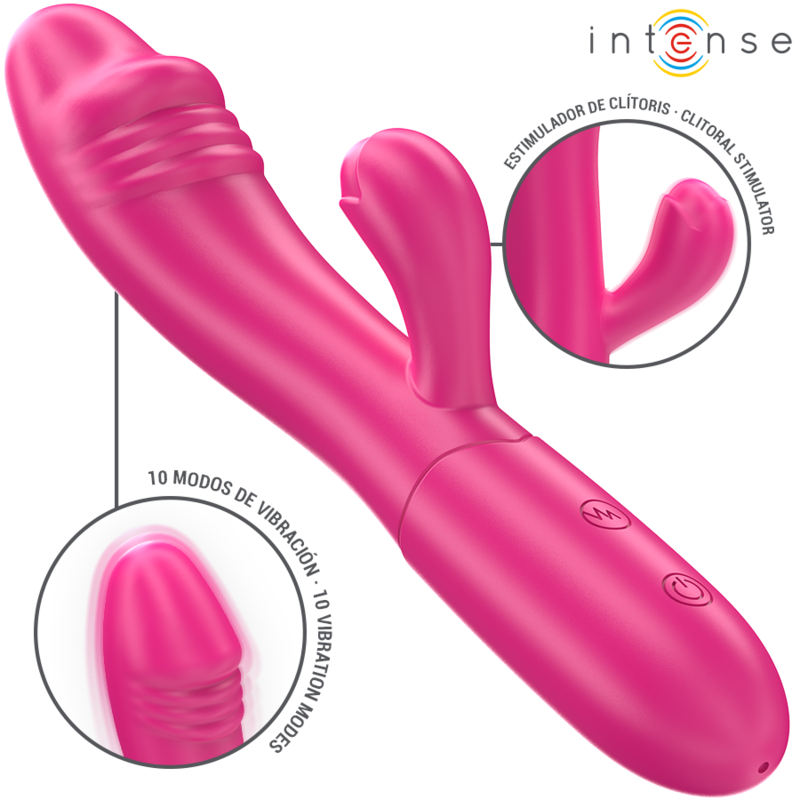 Vibrator, Intense - Ivy, 10 Vibratii cu Limba Stimulatoare, Roz