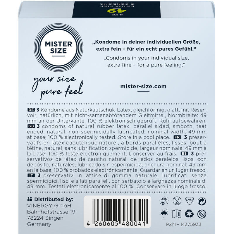 Prezervative, Mister Size - S 49 Mm, Ultra Subtire, 3 Bucati