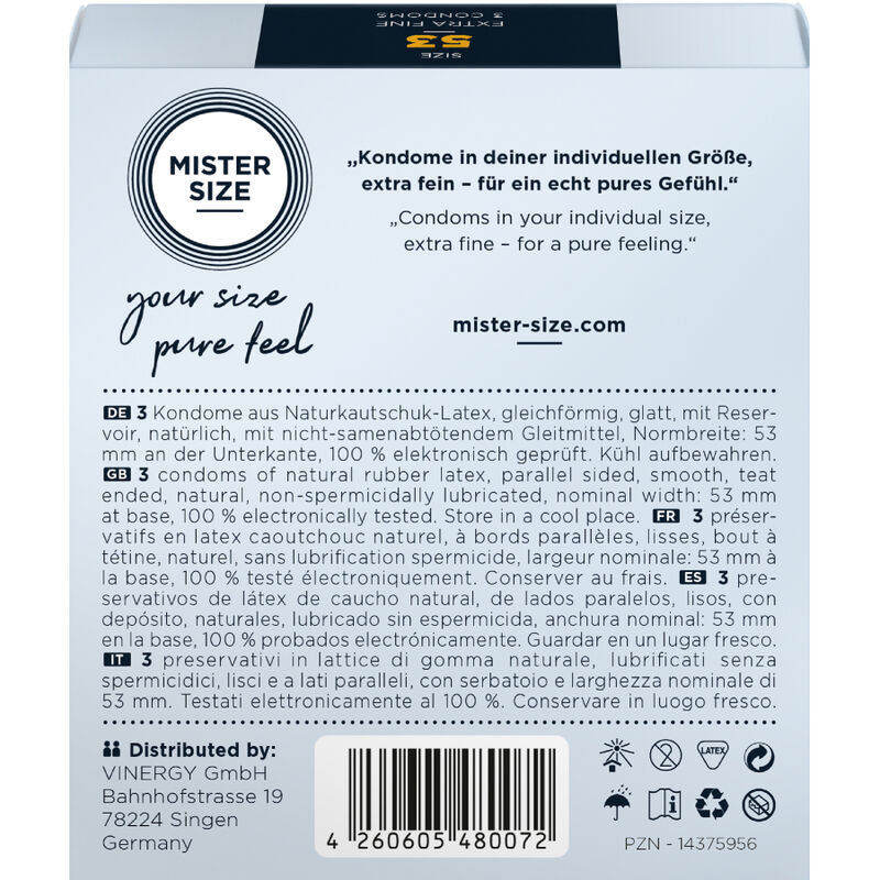 Prezervative, Mister Size - M 53 mm, Ultra-Subtire, 3 Unitati