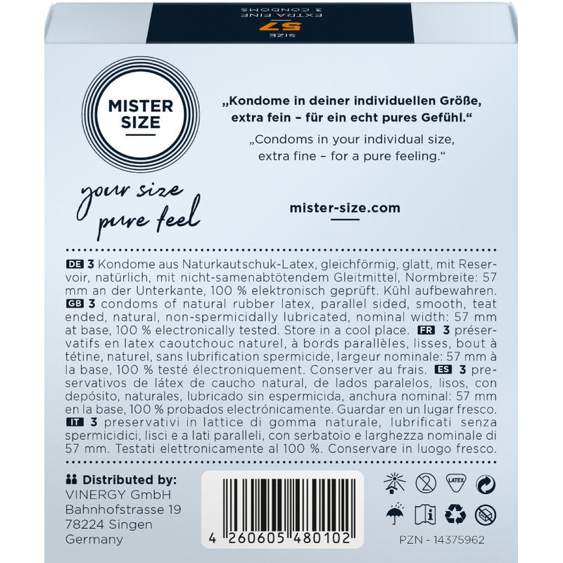 Prezervative, Mister Size - L 57 MM, Ultra-Subtire, 3 Unitati Transparent