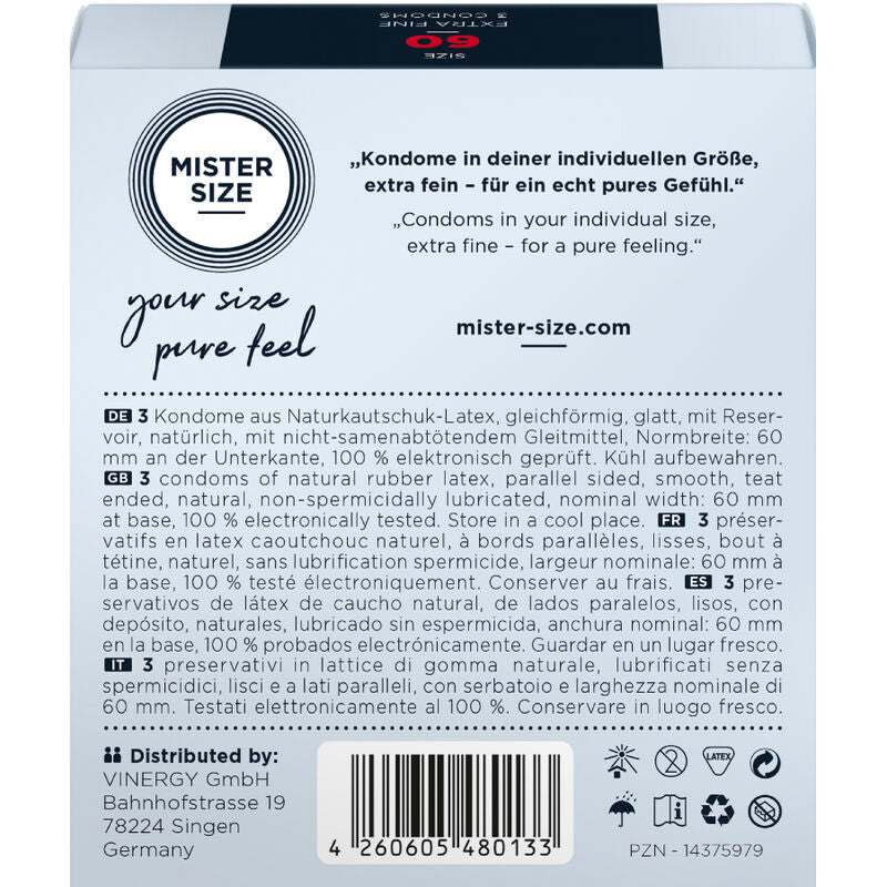 Prezervative, Mister Size - XL, Ultra Subtire 0.05 MM, 60 MM / 3 Bucati