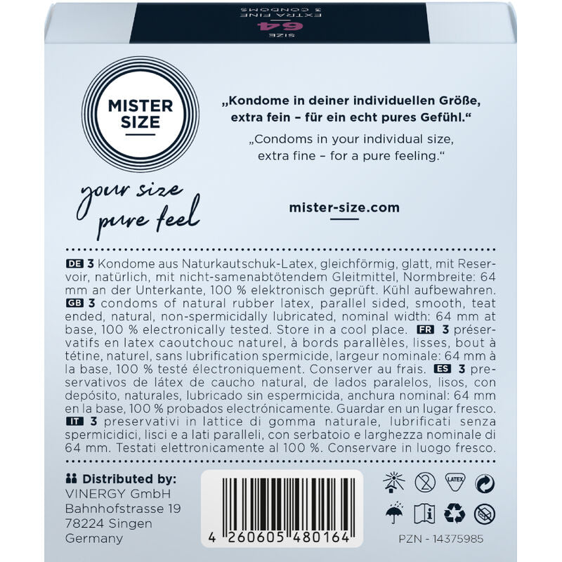 Prezervative, Mister Size - XXL 64 MM, Ultra Subtire 0.05 MM, 3 Unitati