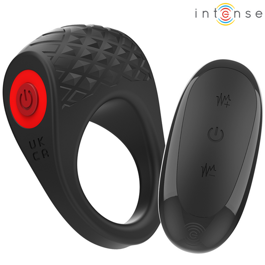 Inel Vibrator pentru Penis, INTENSE - Clover, 10 Vibratii, Negru