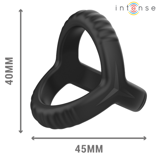 Inel Dublu pentru Penis, INTENSE - Carson, Silicon, Negru, Model 4