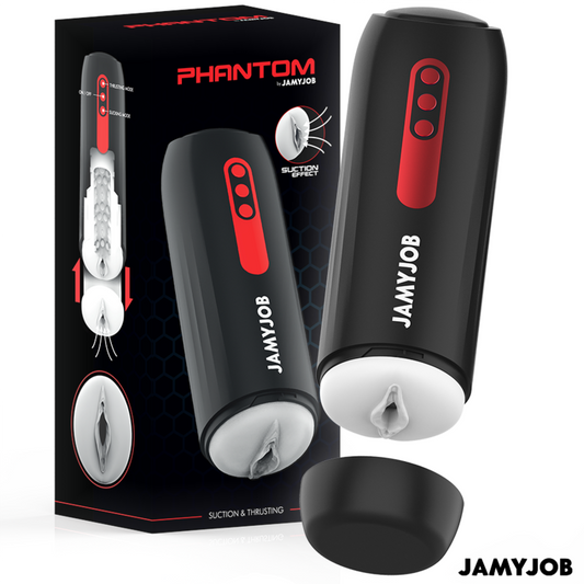 Masturbator Automat cu Forma de Vagin, JAMYJOB - PHANTOM, 5 Moduri Aspiratie si Telescopic