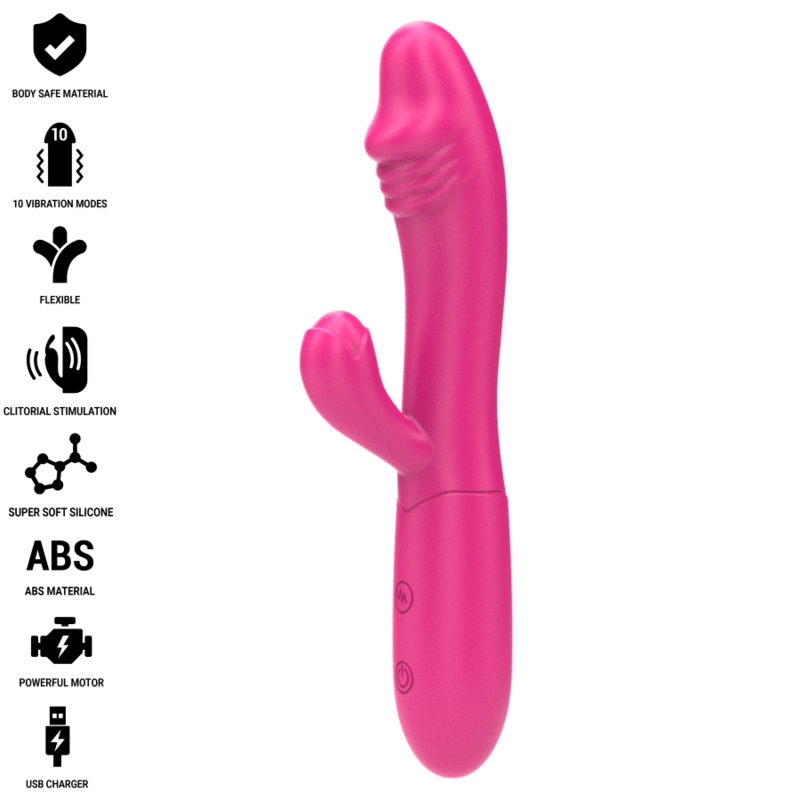 Vibrator, Intense - Ivy, 10 Vibratii cu Limba Stimulatoare, Roz
