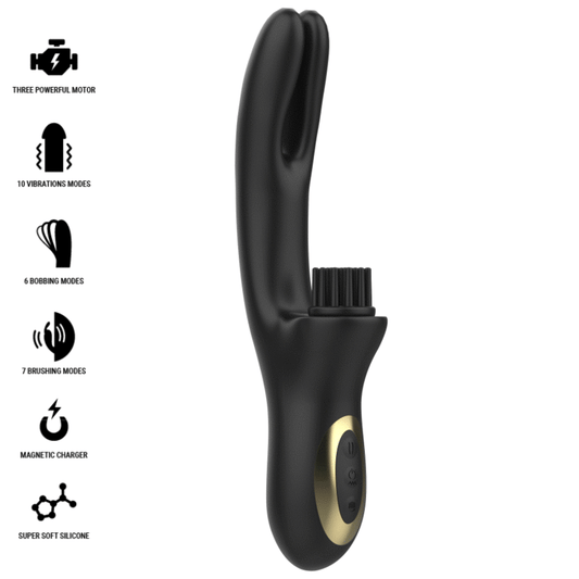 Vibrator Cu Dublu Val Si Periere Clitoridiana, Ibiza, Hi-Tech Rabitt Multi-Cell