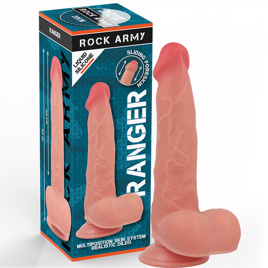 Dildo Realist, ROCKARMY - Liquid Silicone Ranger, Dubla Densitate, 22 cm x 3,6 cm