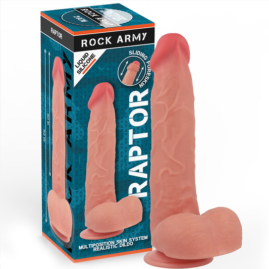 Dildo Realist, ROCKARMY - Liquid Silicone Raptor, Dubla Densitate, 24 cm x 4,4 cm