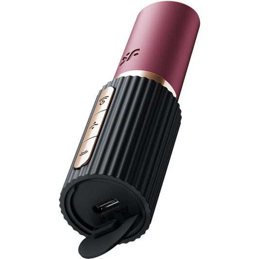 Stimulator Clitoris cu Unde de Presiune, SATISFYER - Pro 2 Kiss Wave, 33 Programe, Rosu Inchis / Negru