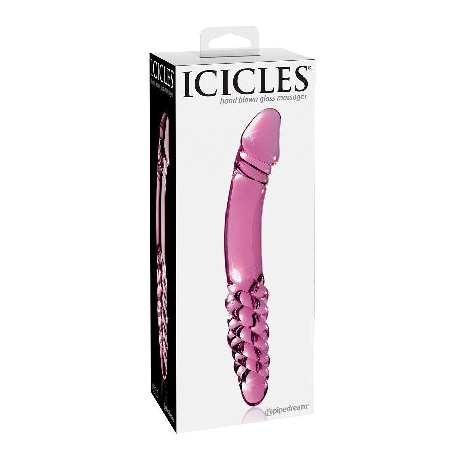 Dildo din Sticla, Icicles - N. 57, Dublu Capat, 13 x 3.5 CM