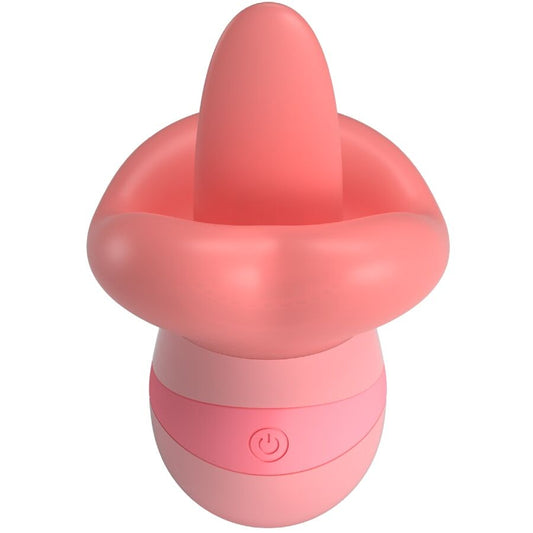 Stimulator Clitoris cu Limba, PRETTY LOVE - Kylee, 10 Moduri Lins, TPR, Nude Roz