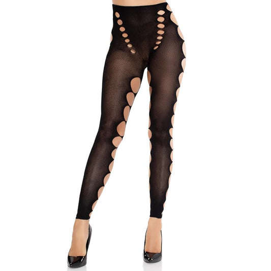 Ciorapi Opaci fara Cusaturi cu Decupaj la Picioare, LEG AVENUE - Negru