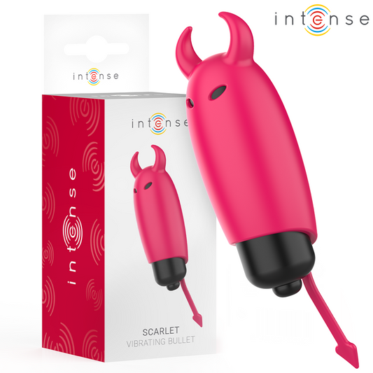 Vibrator Glont, INTENSE - Scarlet Red Demon, ABS si Silicon, Rosu, 9,3 x 2,4 cm