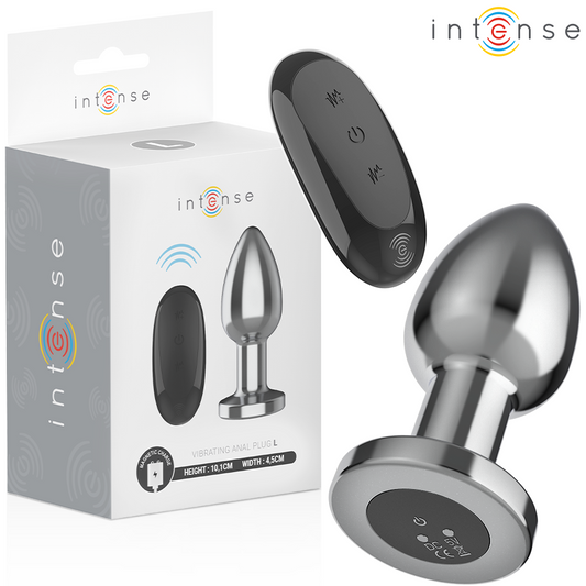 Dop Anal Vibrant Metal, INTENSE - 10 Vibratii cu Telecomanda, Marimea L, 10,1 cm