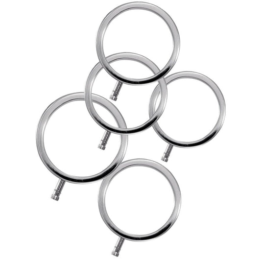 Inele pentru Penis Electro din Metal, ELECTRASTIM - ElectraRings, Set 5 Bucati, 36-44 mm