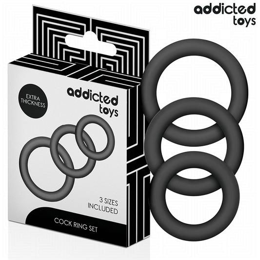 Set Inele pentru Penis, ADDICTED TOYS - Silicon, Model 1, 3 Bucati