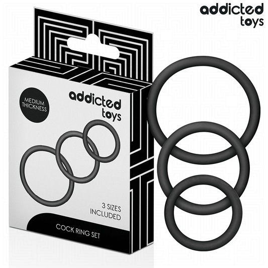 Set Inele pentru Penis, ADDICTED TOYS - Silicon, Model 2, 3 Bucati