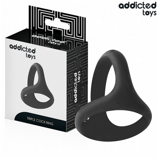 Inel Triple pentru Penis Gros, ADDICTED TOYS - Silicon, 58 mm