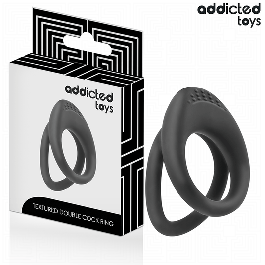 Inel Dublu Texturat pentru Penis, ADDICTED TOYS - Suprafata cu Textura
