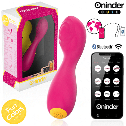 Vibrator Punct G cu Mod Tapping, ONINDER CUTE - Love Buddy Master, cu Aplicatie, Silicon Medical, Roz, 12,5 cm
