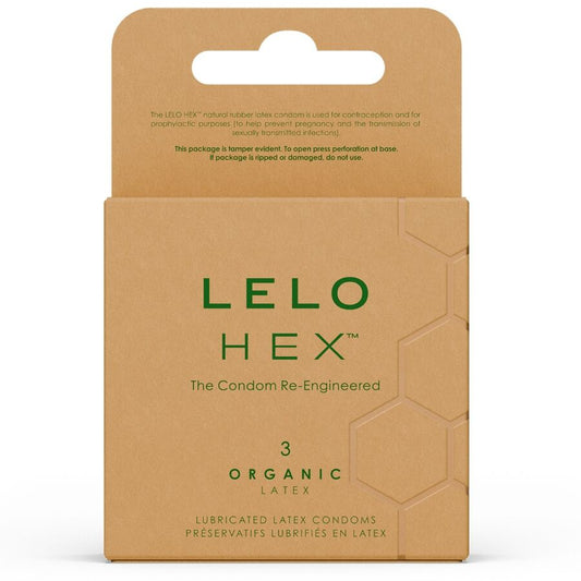 Prezervative Organice, LELO - HEX Organic, cu L-Arginina, 3 Bucati